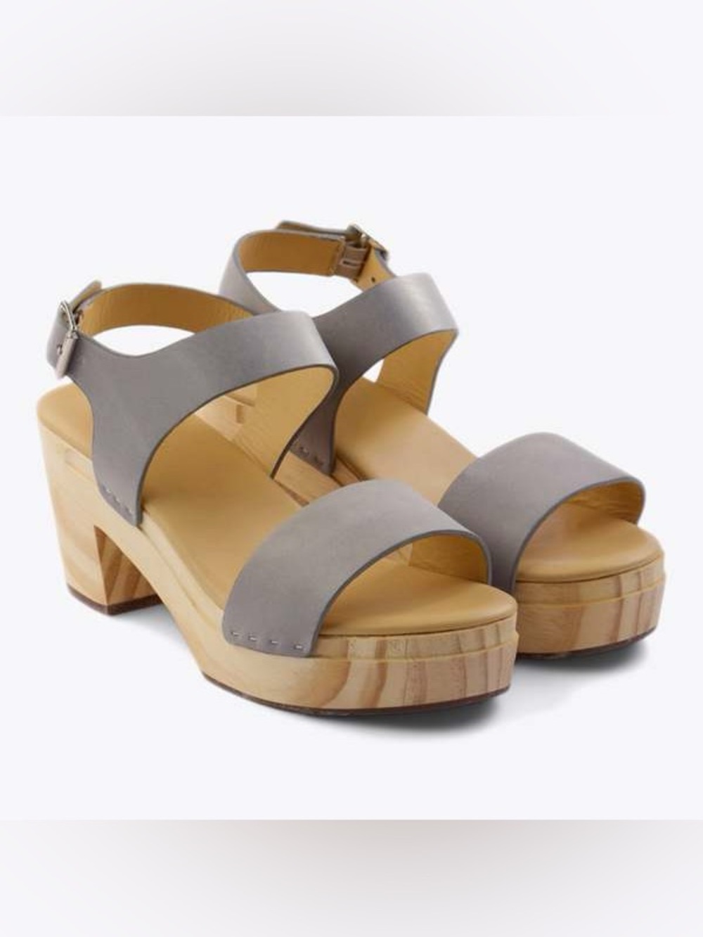 Nisolo All-Day Open Toe Clog Sky Grey size 7.5 women’s shoes sandals anthro - Picture 4 of 16